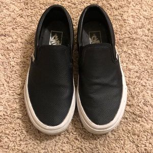 Black leather vans